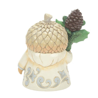 Jim Shore Heartwood Creek: White Woodland Gnome with Acorn Hat Figurine sparkle-castle