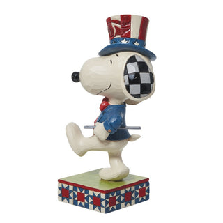 Jim Shore Peanuts: Patriotic Snoopy Marching Figurine sparkle-castle
