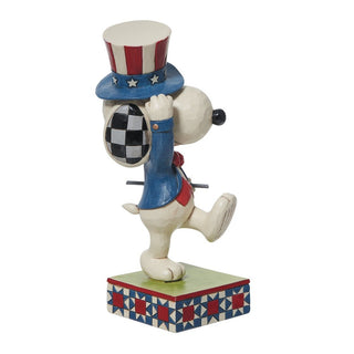 Jim Shore Peanuts: Patriotic Snoopy Marching Figurine sparkle-castle