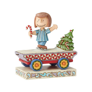 Jim Shore Peanuts: Peppermint Patty Christmas Train Car Figurine sparkle-castle