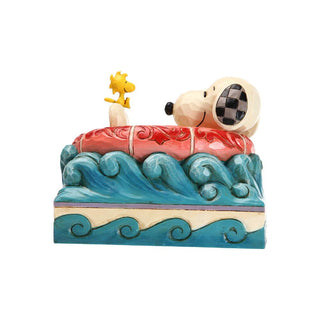 Jim Shore Peanuts: Snoopy Woodstock Floatie Figurine sparkle-castle