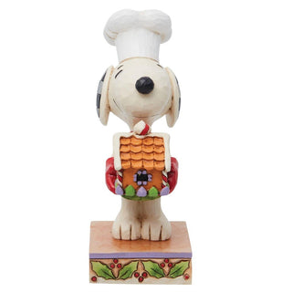 Jim Shore Peanuts: Snoopy with Gingerbread House Figurine sparkle-castle