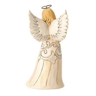 Jim Shore Heartwood Creek: White Woodland Angel Dog Figurine sparkle-castle