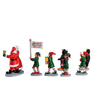 Lemax Caddington Village Accessory: Santa's Elf Parade, Set of 7 sparkle-castle
