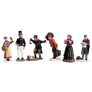 Lemax Caddington Village Accessory: Townsfolk Figurines, Set Of 6 sparkle-castle
