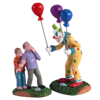 Spooky Town Village Accessory: Creepy Balloon Seller, Set of 2 sparkle-castle