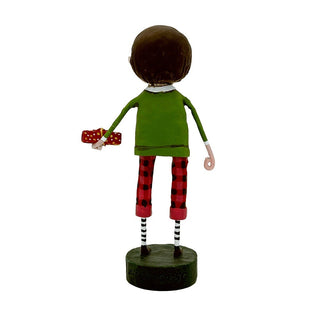 Lori Mitchell Christmas Collection: Gift Exchange Boy Figurine sparkle-castle