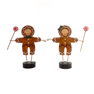 Lori Mitchell Christmas Collection: Gingerbread Boy & Girl Figurines, Set of 2 sparkle-castle